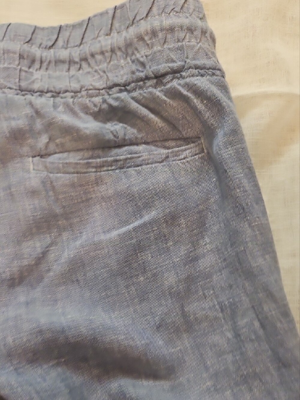 Athleta Women's Light Blue Drawstring 100% Linen Joggers Size 4 - Picture 11 of 13